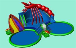 室外大型充气水上滑梯厂家