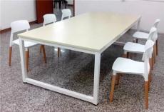 胡桃色会议桌 带花槽会议桌 磨砂玻璃会议桌