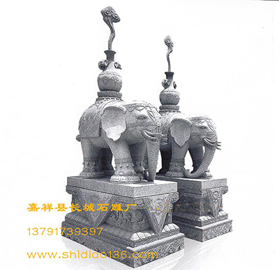寺院石雕大象批发