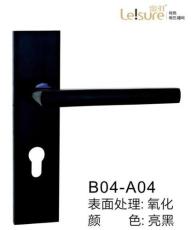B04-A04亮黑太空铝执手门锁供应商-雷羽锁具