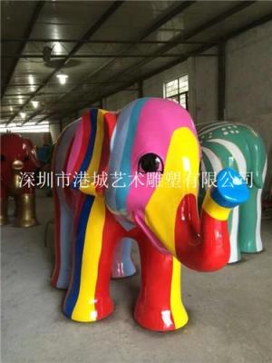 梅州商场彩绘仿真大象雕塑