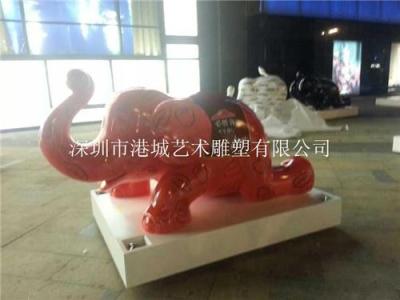 揭阳广场彩绘仿真大象雕塑