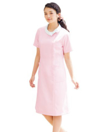 护士服装 医院长袖粉色 偏襟立领护士服