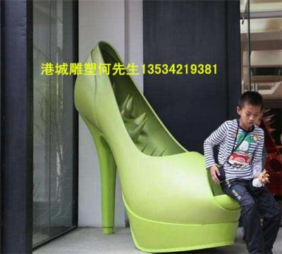 宁波鞋企业仿真大型玻璃钢高跟鞋雕塑