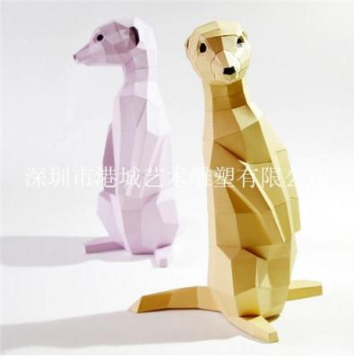杭州小区几何多切面动物雕塑