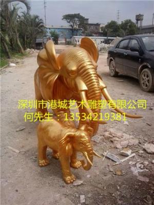 漳州商业街步行街仿真玻璃钢大象雕塑