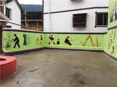 贵州凯里少数民族苗族特色校园文化墙体彩绘