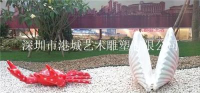 四川海鲜酒家装饰玻璃钢螃蟹雕塑