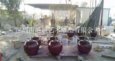 福建三明生态园装饰玻璃钢水果樱桃雕塑
