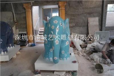 福建漳州吉祥风水玻璃钢大象雕塑