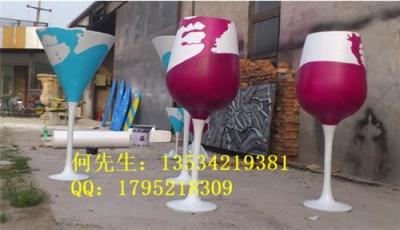 甘肃兰州酒吧KTV装饰玻璃钢红酒杯雕塑