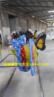 海南文昌生态园装饰玻璃钢蝴蝶雕塑