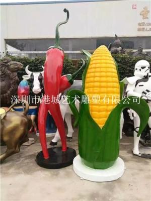 山西晋城水果园林招牌玻璃钢玉米雕塑