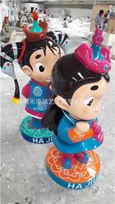 福建福州永泰县民族娃娃卡通雕塑