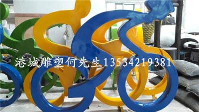 浙江温州温州市骑自行车玻璃钢抽象人物雕塑
