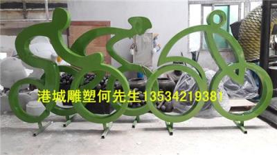 广东深圳深圳市骑自行车玻璃钢抽象人物雕塑