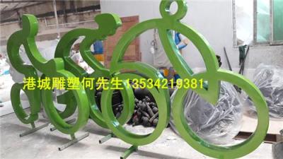 广东广州市天河区玻璃钢抽象骑自行车人物