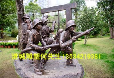 广东广州消防宣传玻璃钢消防员人像雕塑