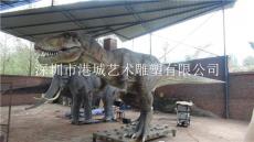 湖北潜江生态公园玻璃钢恐龙雕塑