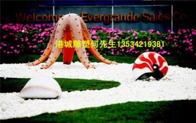 广东江门市蓬江区海洋装饰玻璃钢海螺雕塑