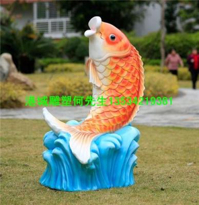 广西桂林景观装饰玻璃钢鲤鱼雕塑
