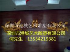广东惠州龙门县酒店大厅贴金箔浮雕龙凤雕塑