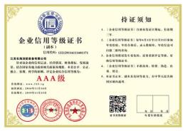 江蘇邳州市信用AAA級評估 重合同守信用證書