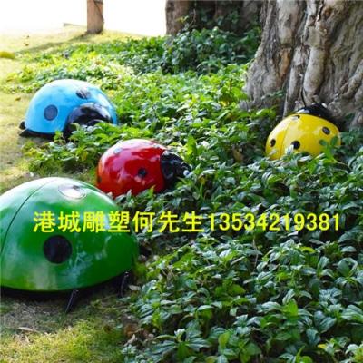 广东惠州空间装饰昆虫玻璃钢七星瓢虫雕塑
