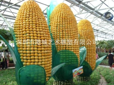 山西阳泉农作物装饰玻璃钢玉米雕塑