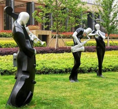 山西晋城时尚玻璃钢抽象人物音乐器材雕塑
