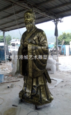 江西九江校园历史名人玻璃钢孔子雕塑