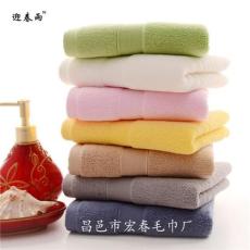素色毛巾生产厂家 迎春雨纯棉缎档外贸毛巾