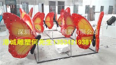 广东深圳景色怡人玻璃钢蝴蝶蜻蜓雕塑