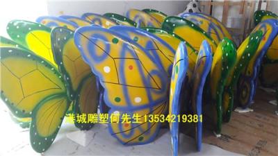 河南许昌油菜花景观装饰玻璃钢蝴蝶雕塑