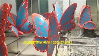 河南许昌油菜花景观装饰玻璃钢蝴蝶雕塑