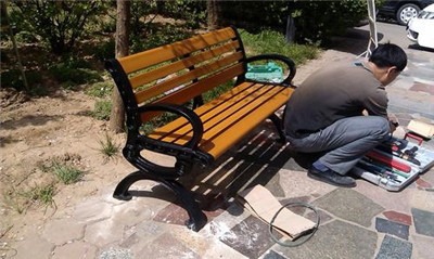 陕西公园椅制作 公园休闲椅 防腐木长凳