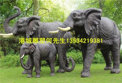 广东中山公园门口祥瑞的象征玻璃钢大象雕塑