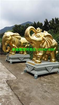 广东深圳风水财运亨通玻璃钢大象雕塑