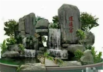 云南保山施甸县景观小品假山雕塑施工