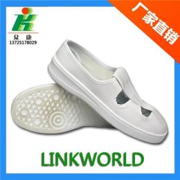 厂家直销LINKWORLD防静电PVC皮革四眼工作鞋