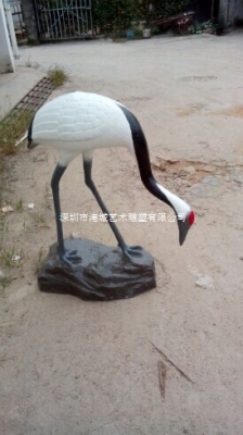 广西桂林水景装饰玻璃钢仙鹤雕塑