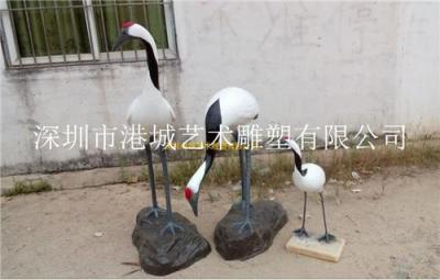 广西梧州小区动物装饰玻璃钢仙鹤雕塑