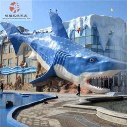 浙江杭州晶尚玻璃钢卡通鲨鱼彩绘雕塑摆件