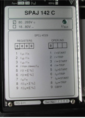 湖北代理ABB过流及接地保护继电器SPAJ142C