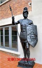 古罗马士兵雕塑保成铸铜西方武士战士人物