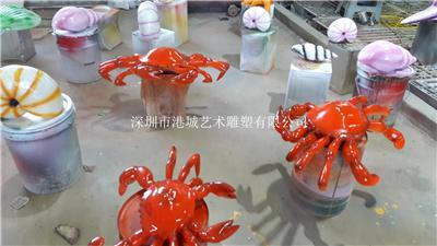 栩栩如生玻璃钢螃蟹雕塑