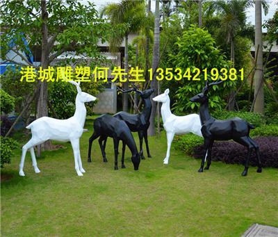 广东艺术玻璃钢抽象鹿雕塑