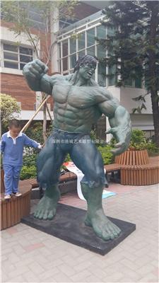 网络游戏动漫英雄人物玻璃钢绿巨人雕塑