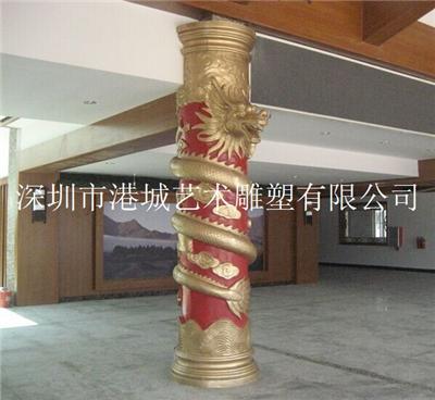 深圳西餐厅门口古典柱式玻璃钢罗马柱雕塑
