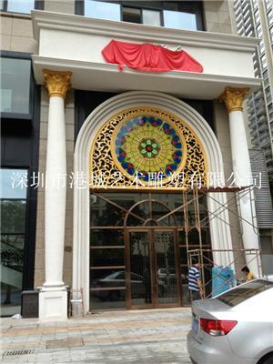 酒店门口玻璃钢罗马柱雕塑